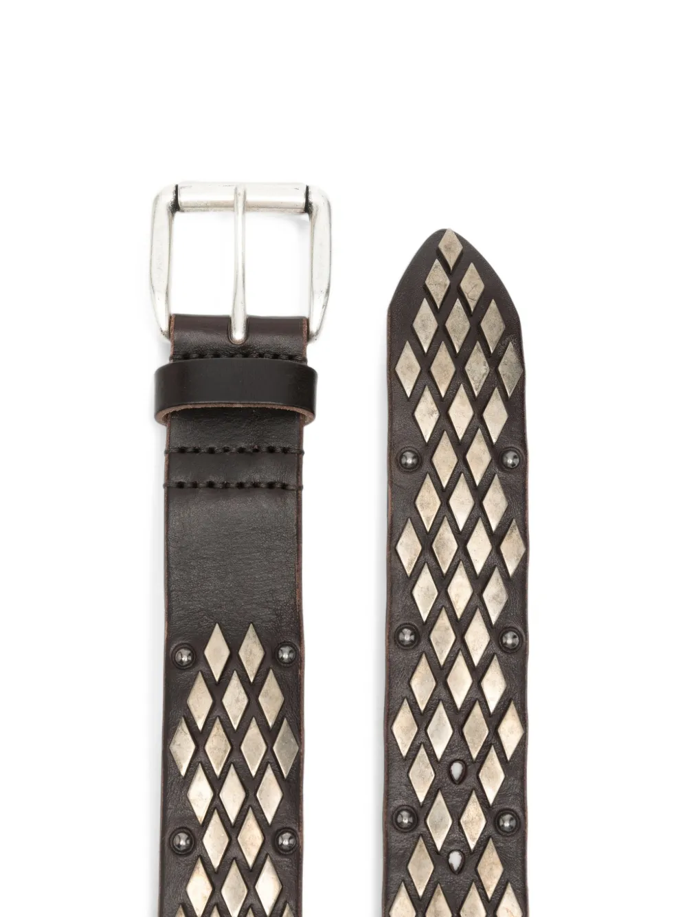 OUR LEGACY abstract snake leather belt Bruin