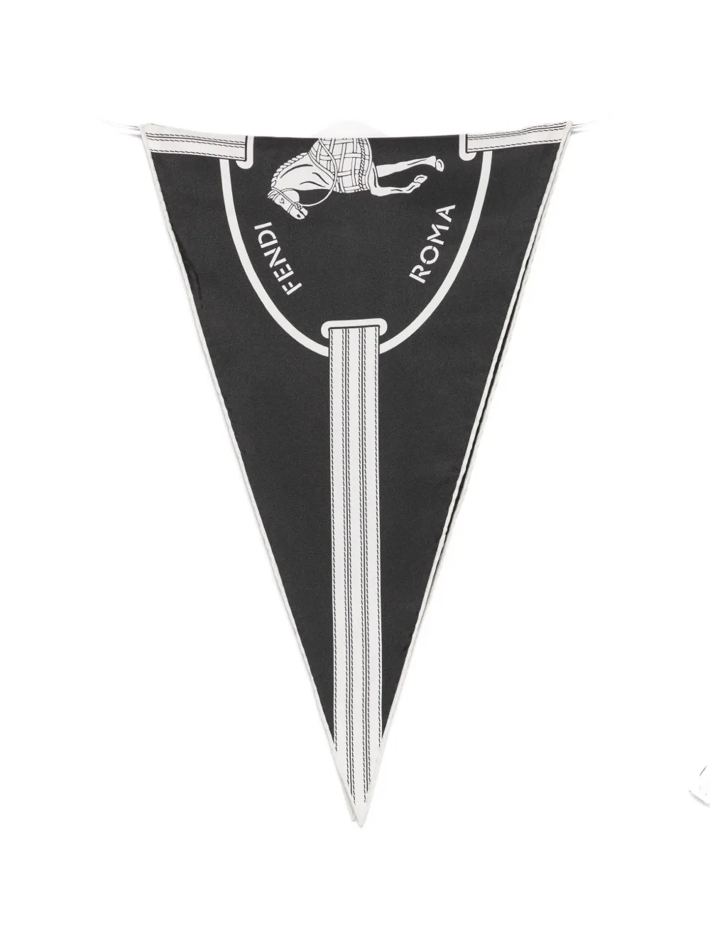 FENDI equestrian-print triangular scarf