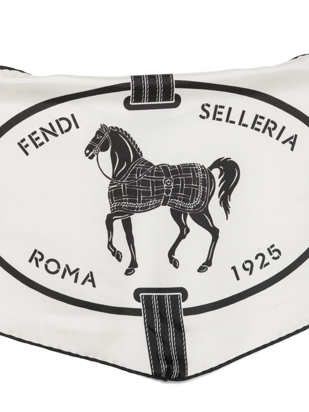 FENDI Selleria sjaal met paardenprint Wit