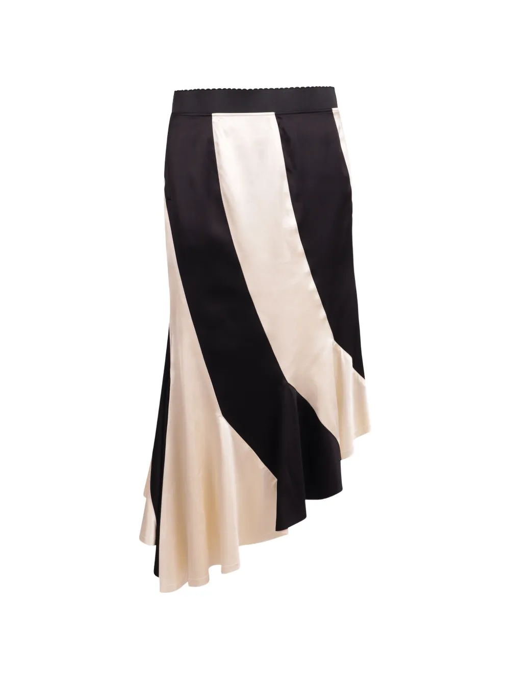 The Attico black and ivory midi skirt Zwart