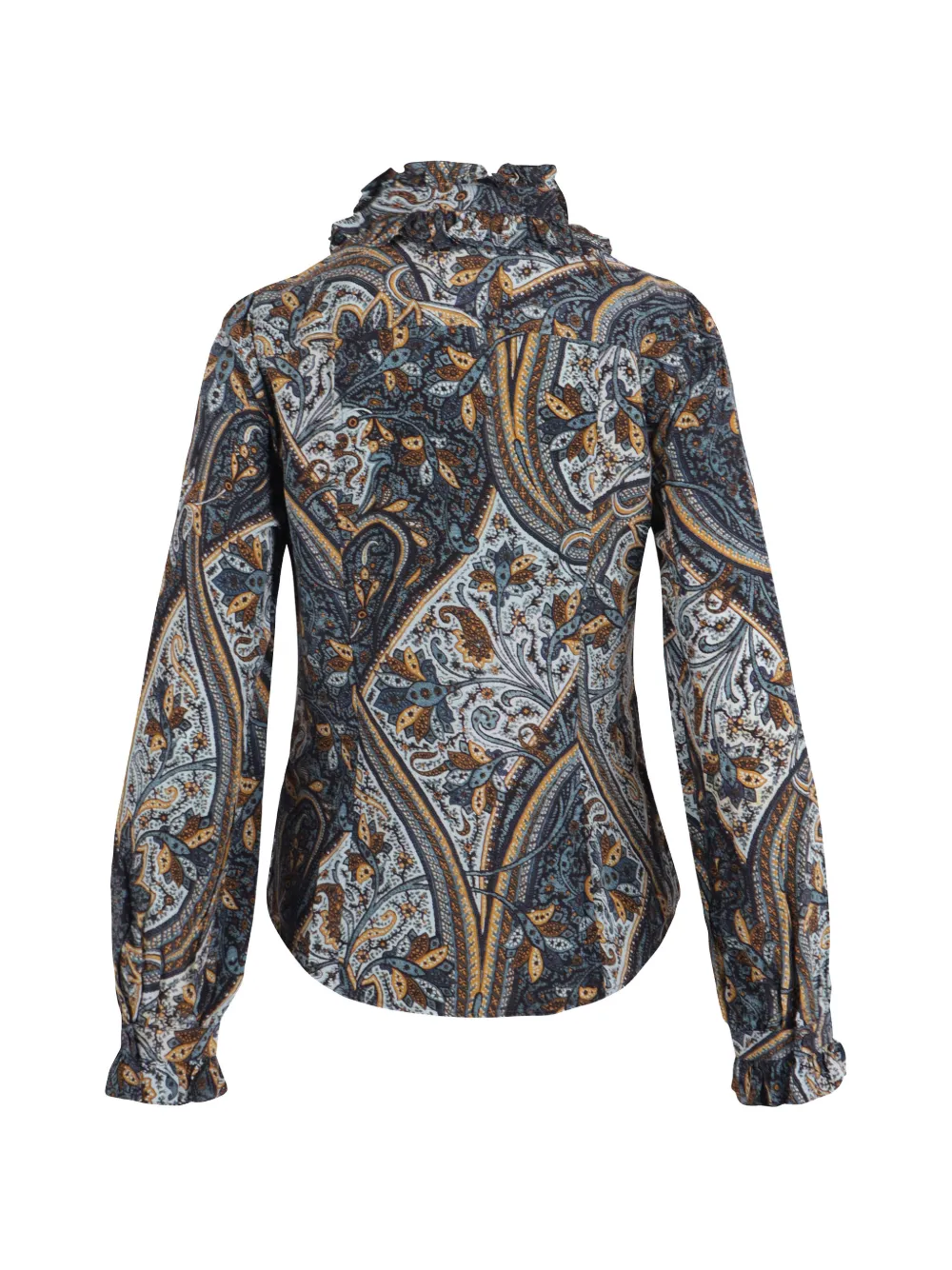 Ulla Johnson Catroux paisley-print ruffled blouse Blauw
