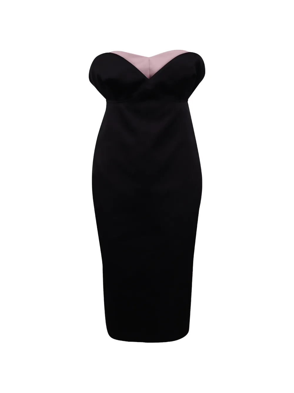 Nº21 two-tone strapless midi dress - Black