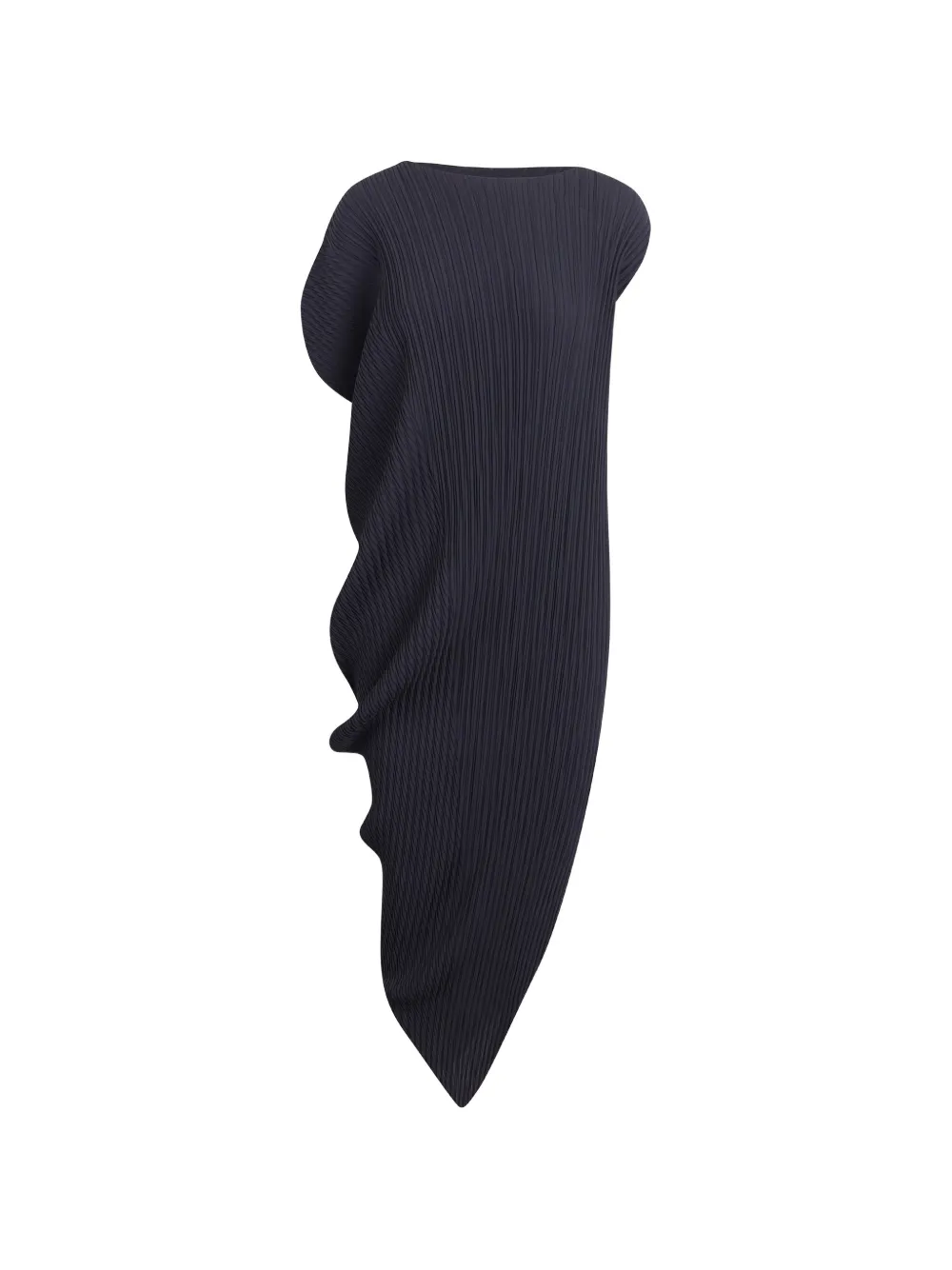 Issey Miyake Leaf Pleates asymmetric dress - Blu