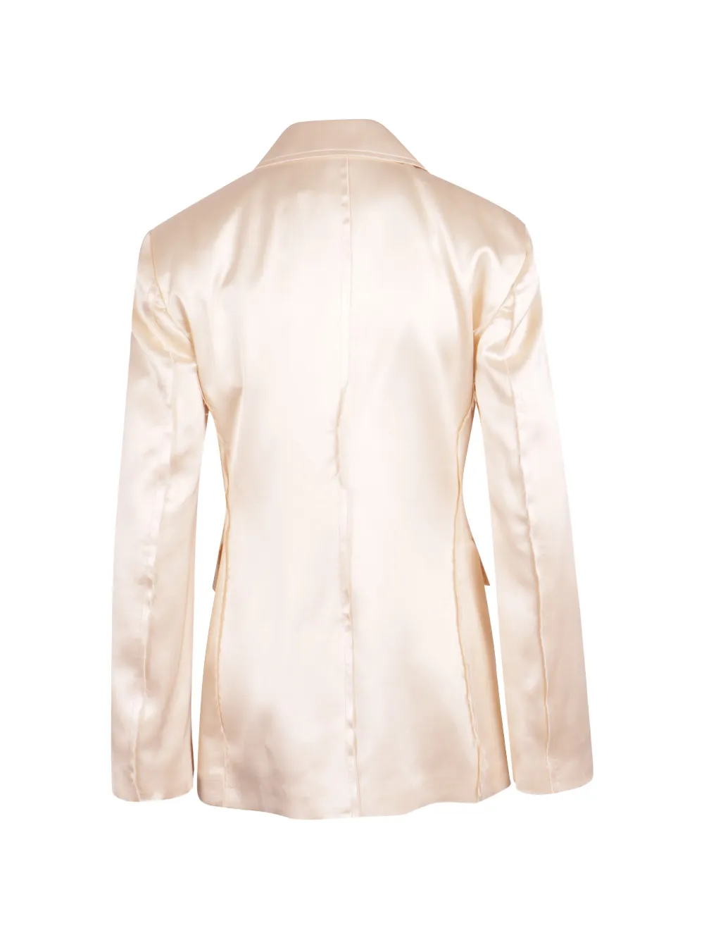 The Attico satin-finish single-breasted jacket Beige