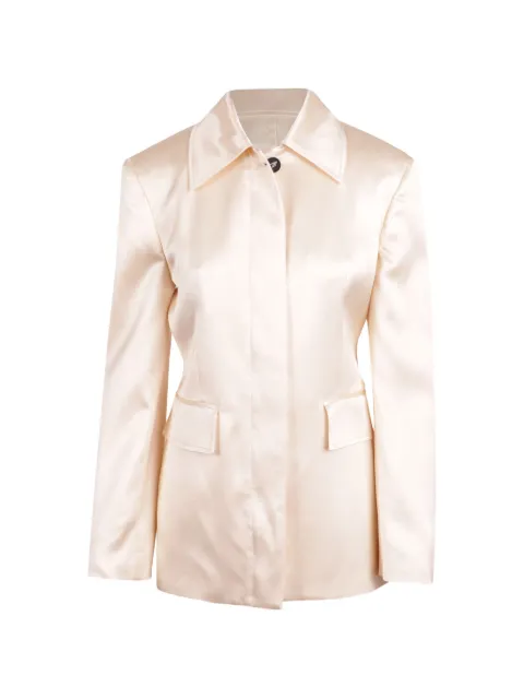 The Attico satin-finish single-breasted jacket
