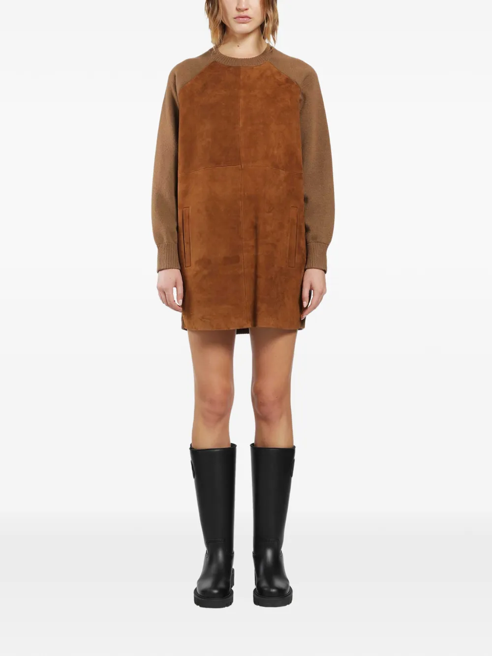 Max Mara short wool and cashmere dress Bruin