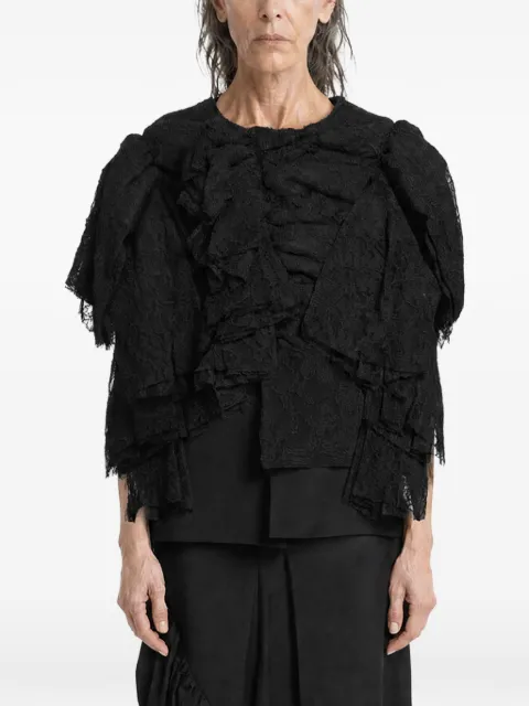 Comme Des Garçons ruffled lace-overlay top