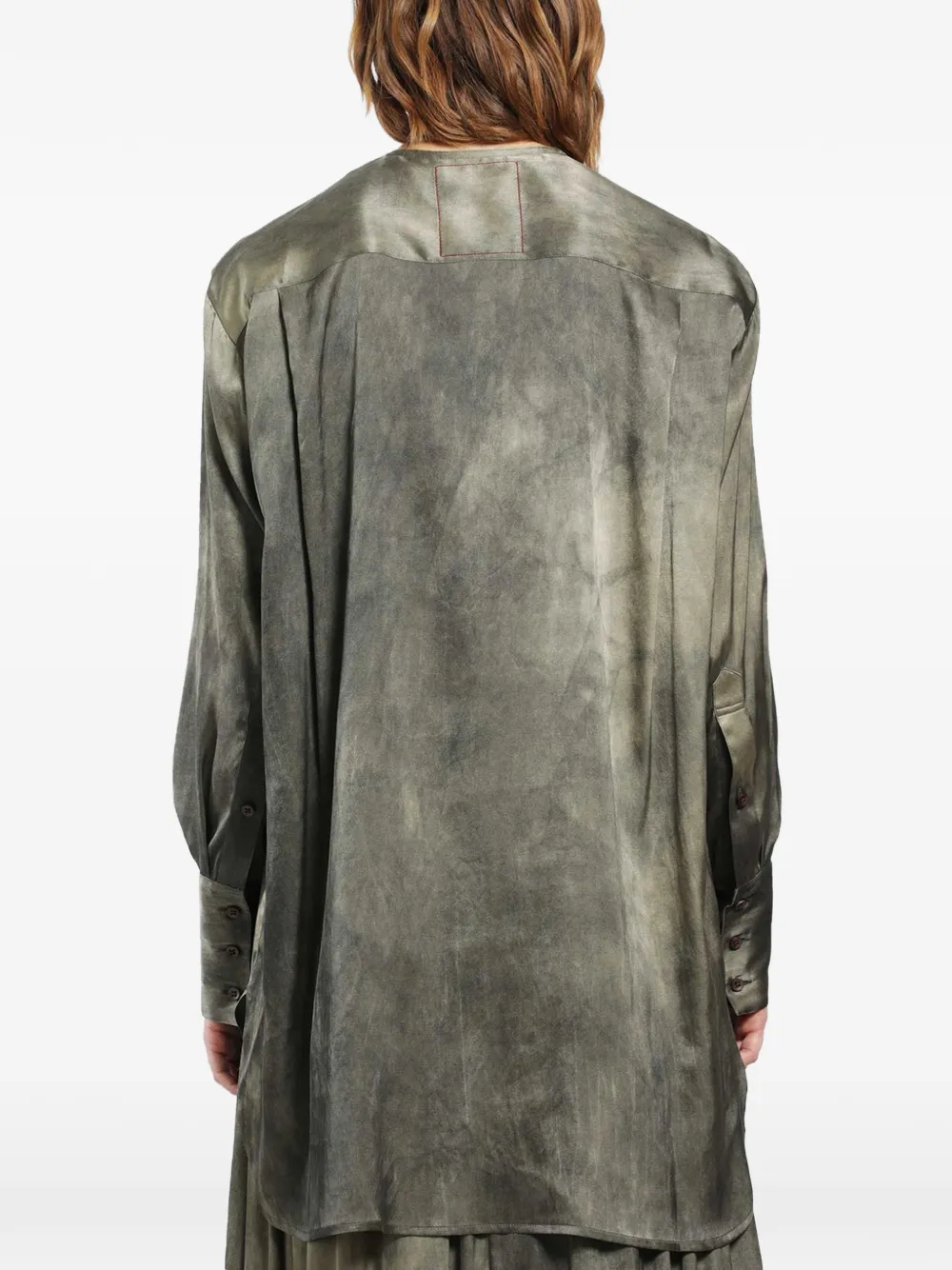 Uma Wang Taffe tie-dye shirt Groen