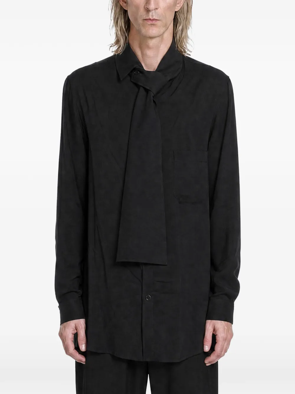 Yohji Yamamoto scarf-collar shirt
