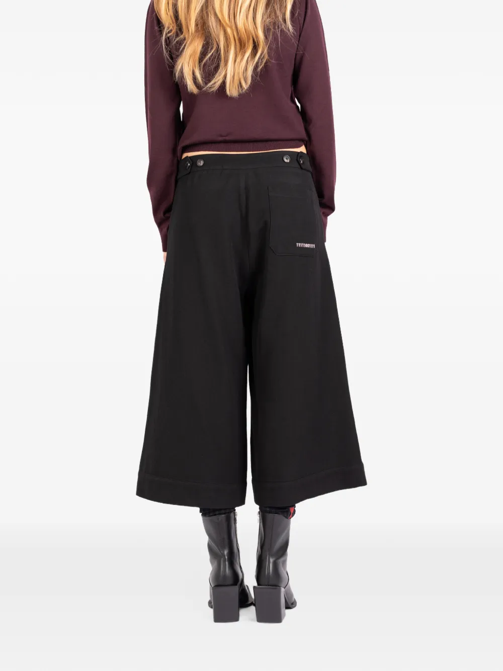 Société Anonyme Breton button-detail cropped trousers Zwart