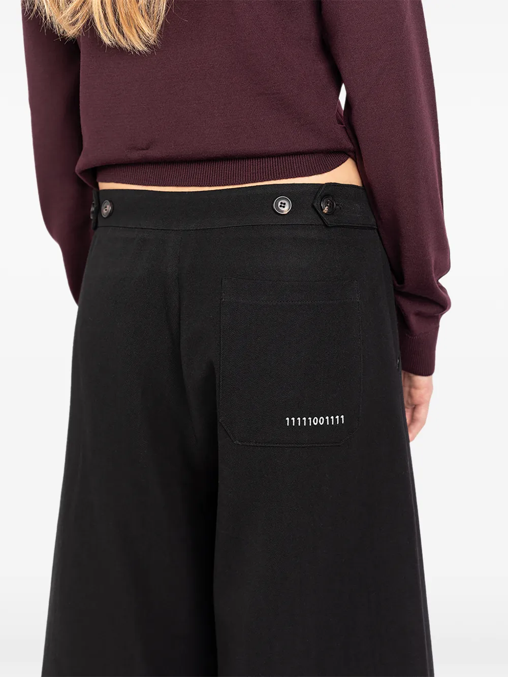Société Anonyme Breton button-detail cropped trousers Zwart