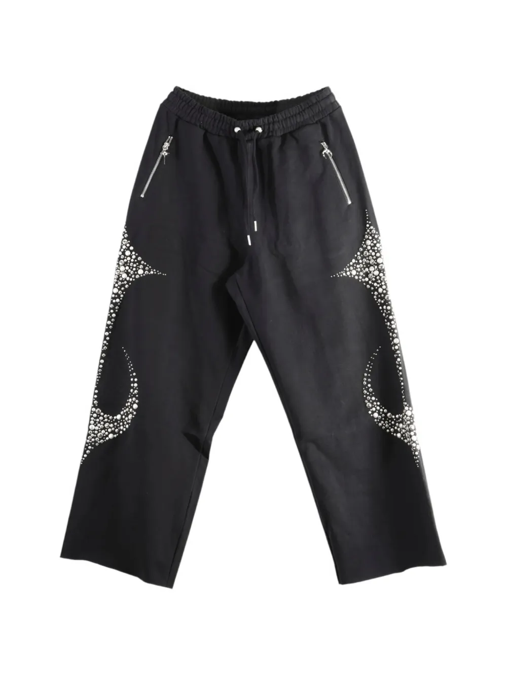 THUG CLUB Iron Steel Focus studded drawstring track pants - Nero