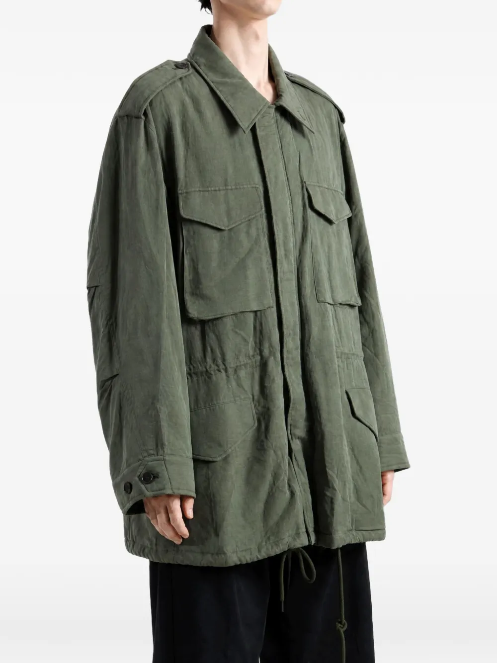 Auralee epaulette field jacket Groen