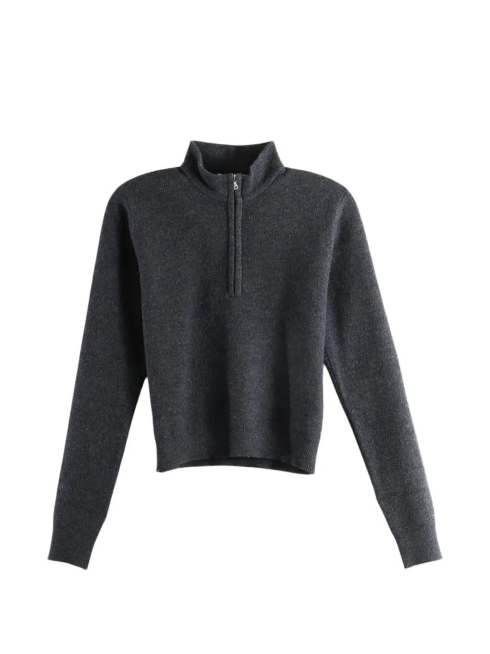Auralee Half-zip Wool Sweater In Black