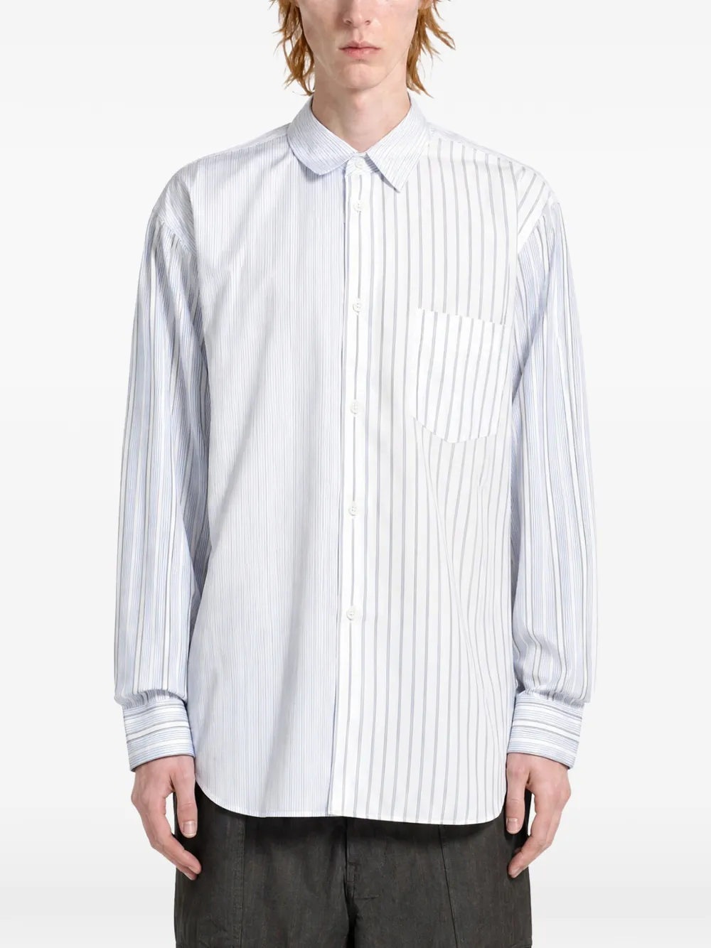 Comme Des Garçons Shirt vertical-stripe panelled shirt