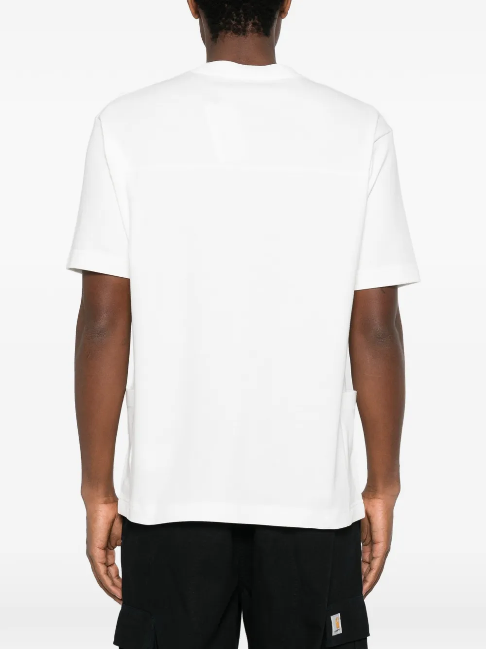 Snow Peak logo-embroidered panelled T-shirt Wit