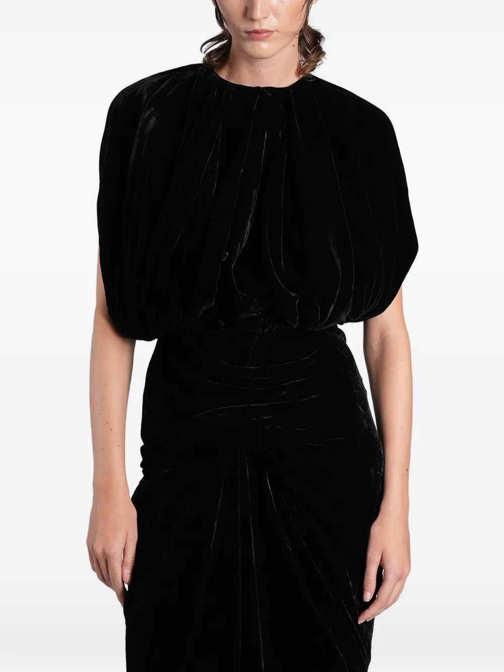 Rick Owens ruched velvet dress - Noir