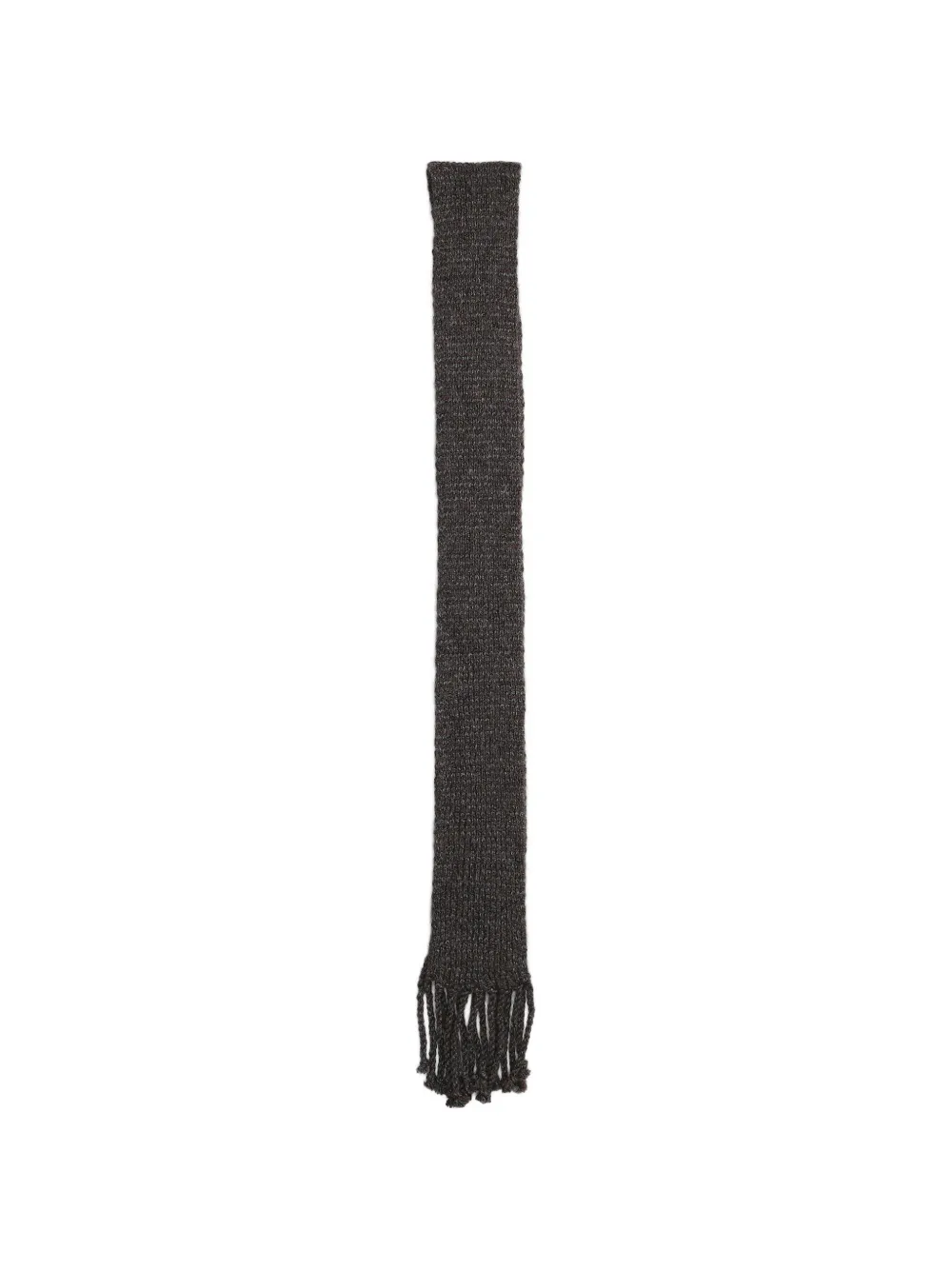 Ziggy Chen fringed knitted scarf - Schwarz