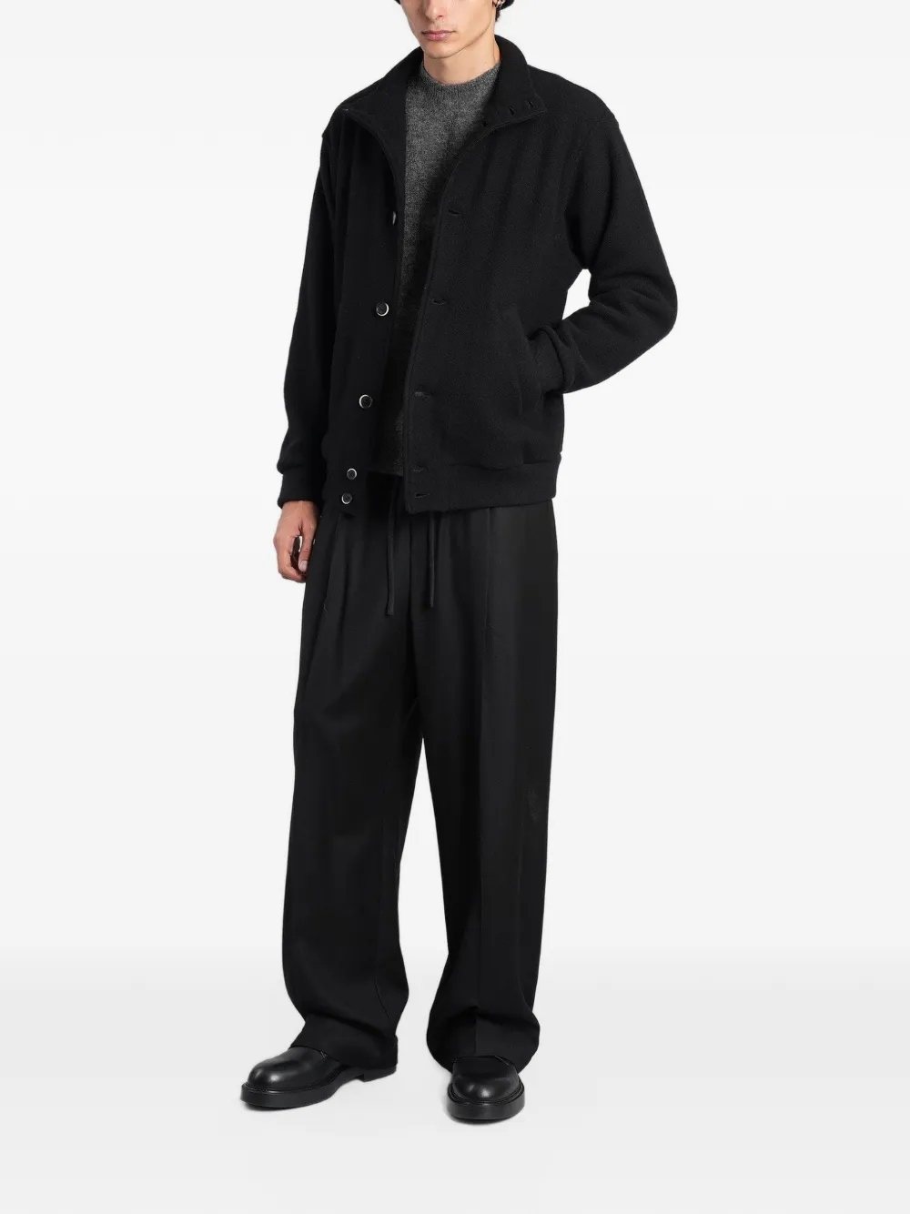 Barena Caopian button-up high-neck jacket Zwart
