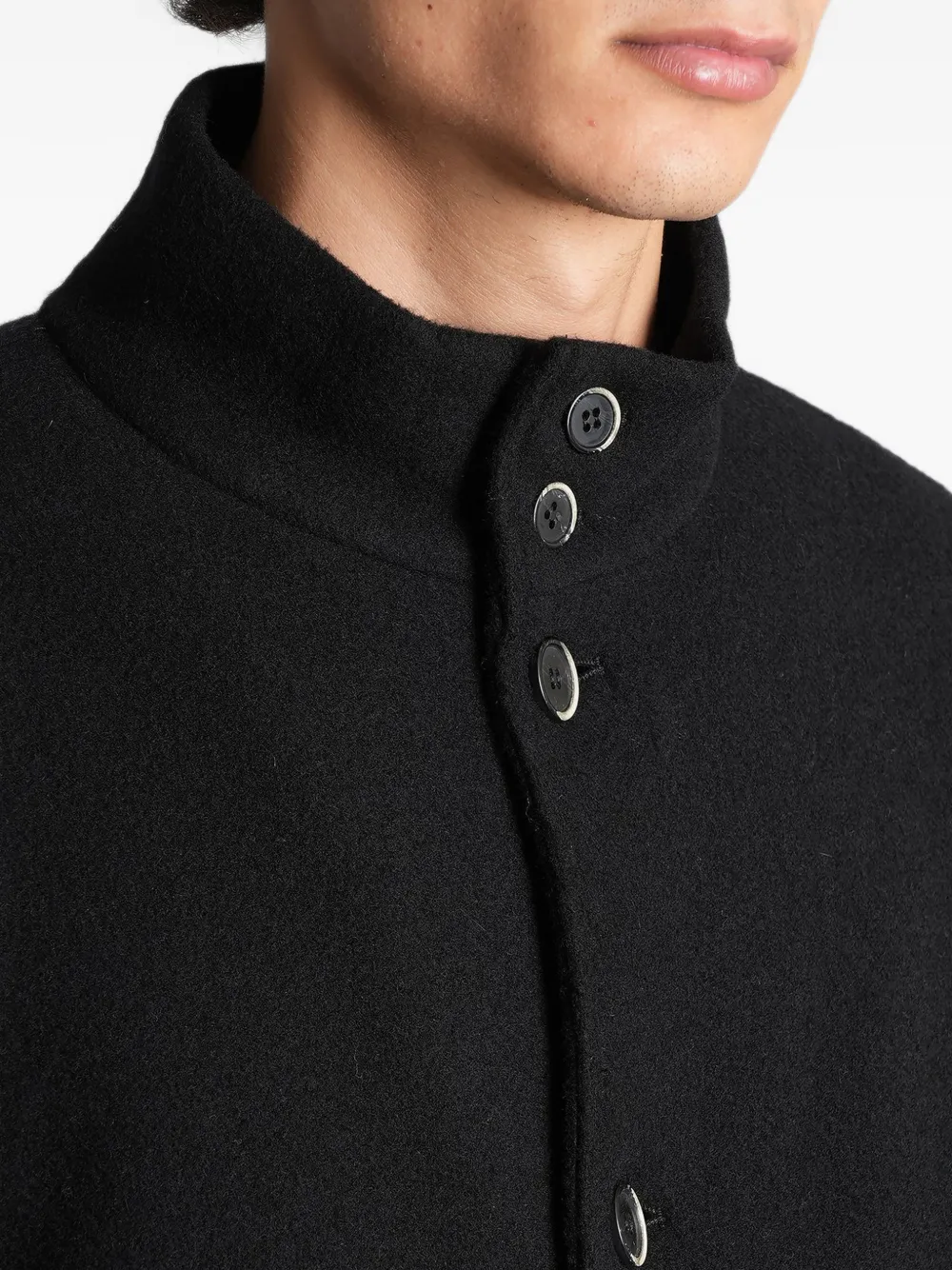 Barena Caopian button-up high-neck jacket Zwart
