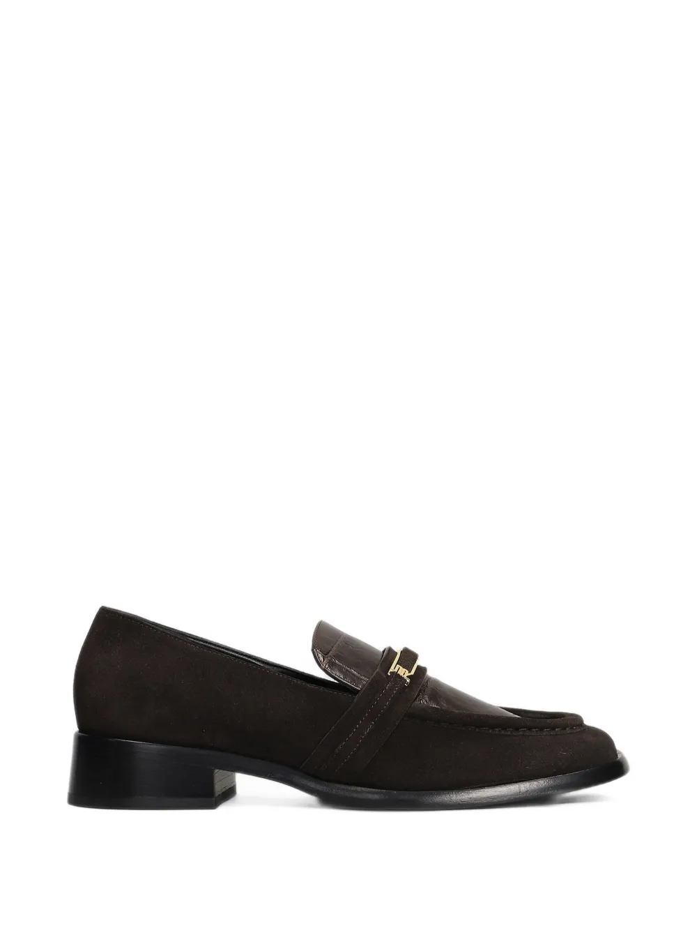 Sergio Rossi Bitt croc-effect panelled loafers - Brown