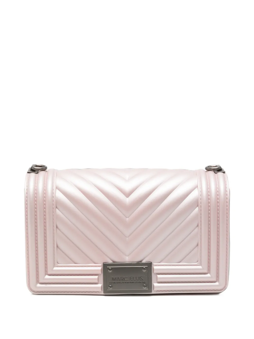 Marc Ellis small Flat 27 chevron-quilted logo-plaque shoulder bag