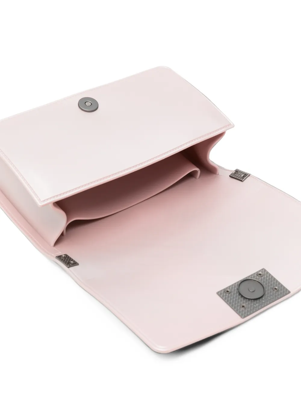 Marc Ellis Kleine Flat 27 gewatteerde schoudertas met chevron-patroon en logo-plakkaat Roze