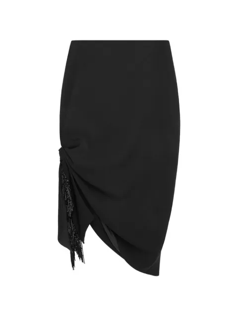 16Arlington Ofanto draped fringe-trimmed midi skirt