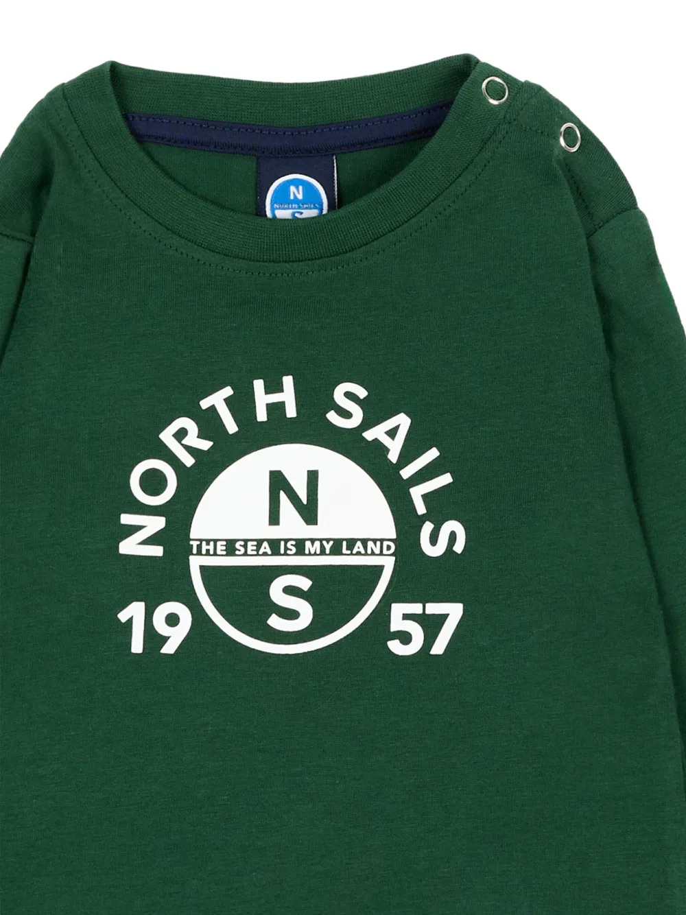 North Sails Kids T-shirt met lange mouwen en logo-print Groen