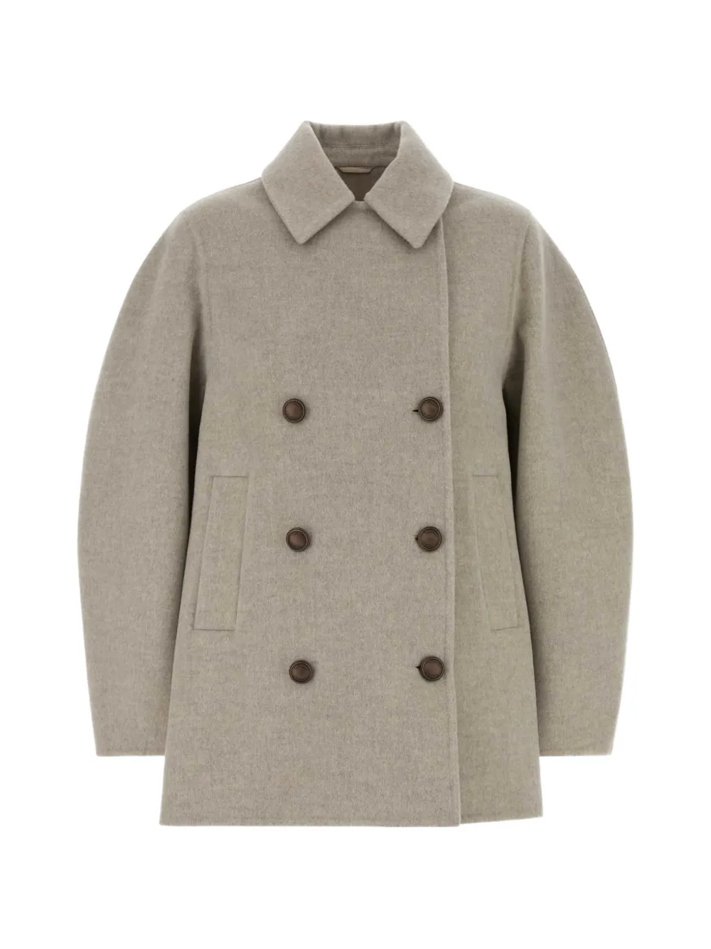 Brunello Cucinelli double-breasted wool coat - Toni neutri