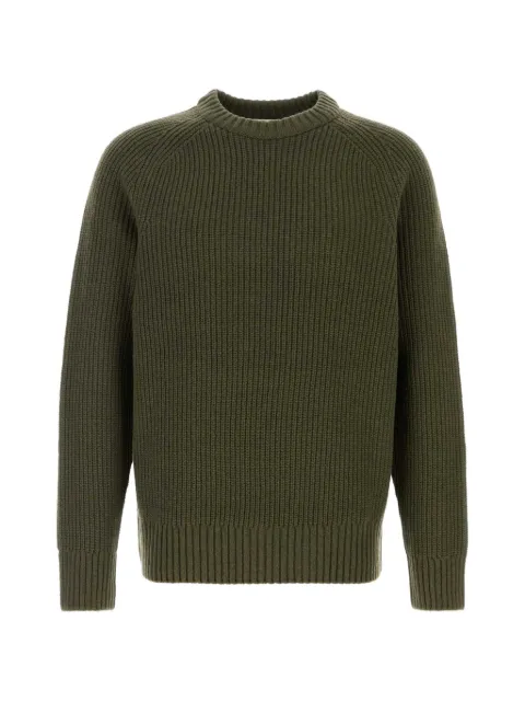 Closed ribbed-knit wool sweater