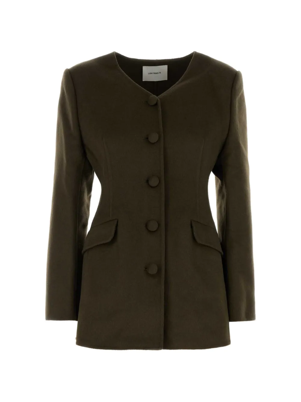 Lisa Yang Doublé collarless single-breasted blazer - Green