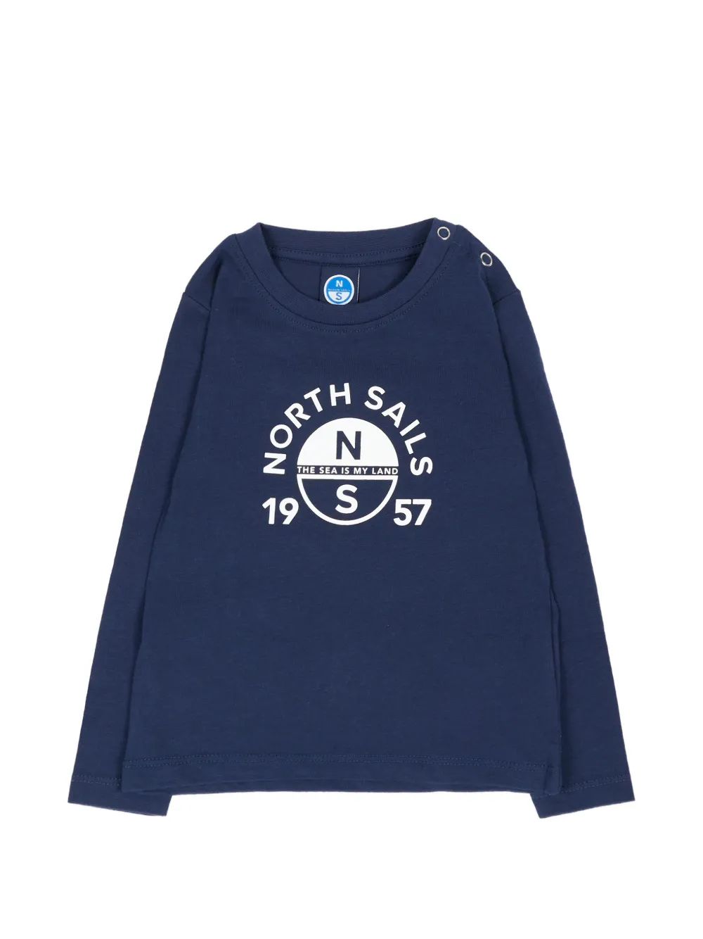 North Sails Kids T-shirt met lange mouwen en logo-print Blauw
