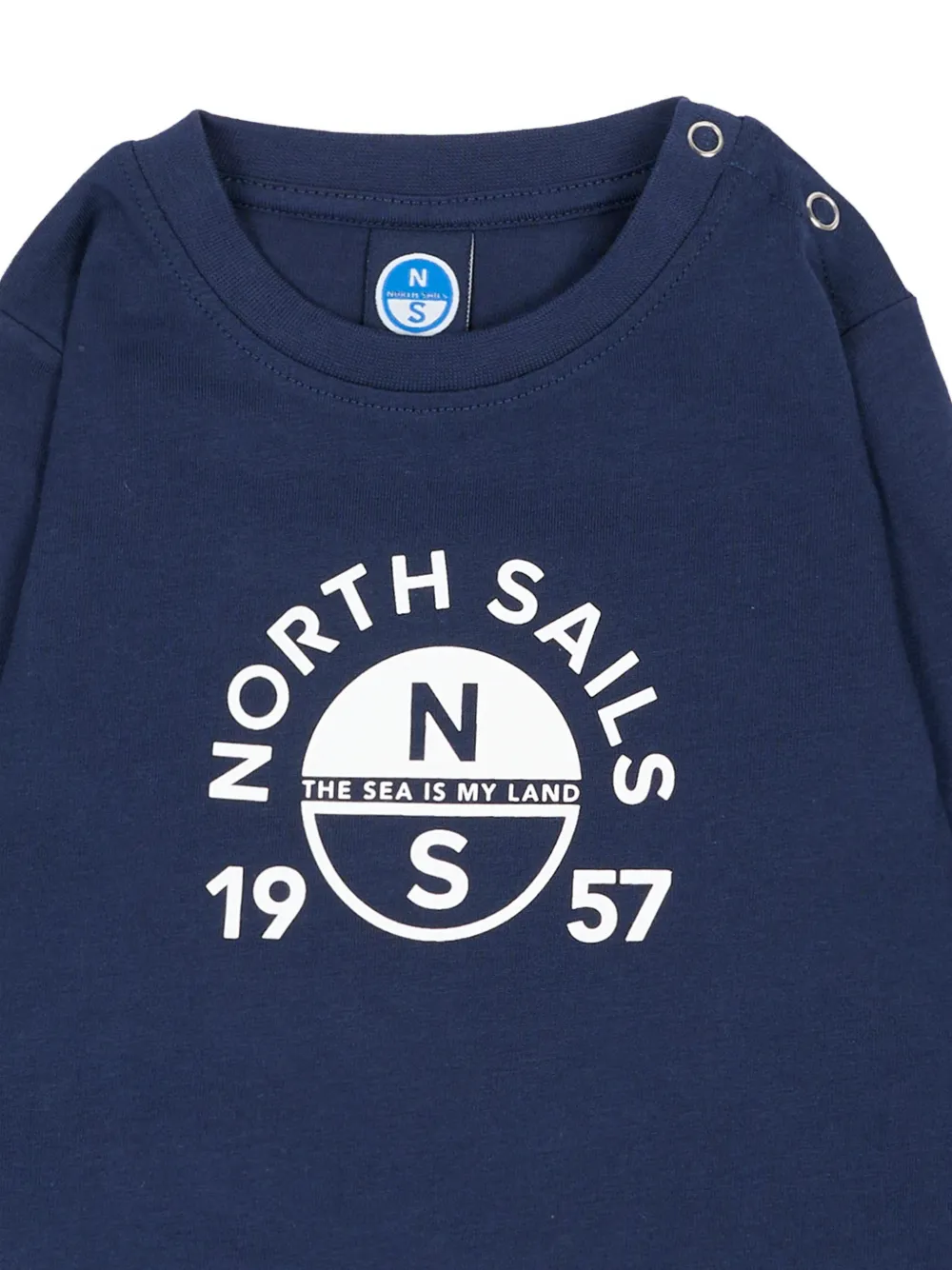 North Sails Kids T-shirt met lange mouwen en logo-print Blauw