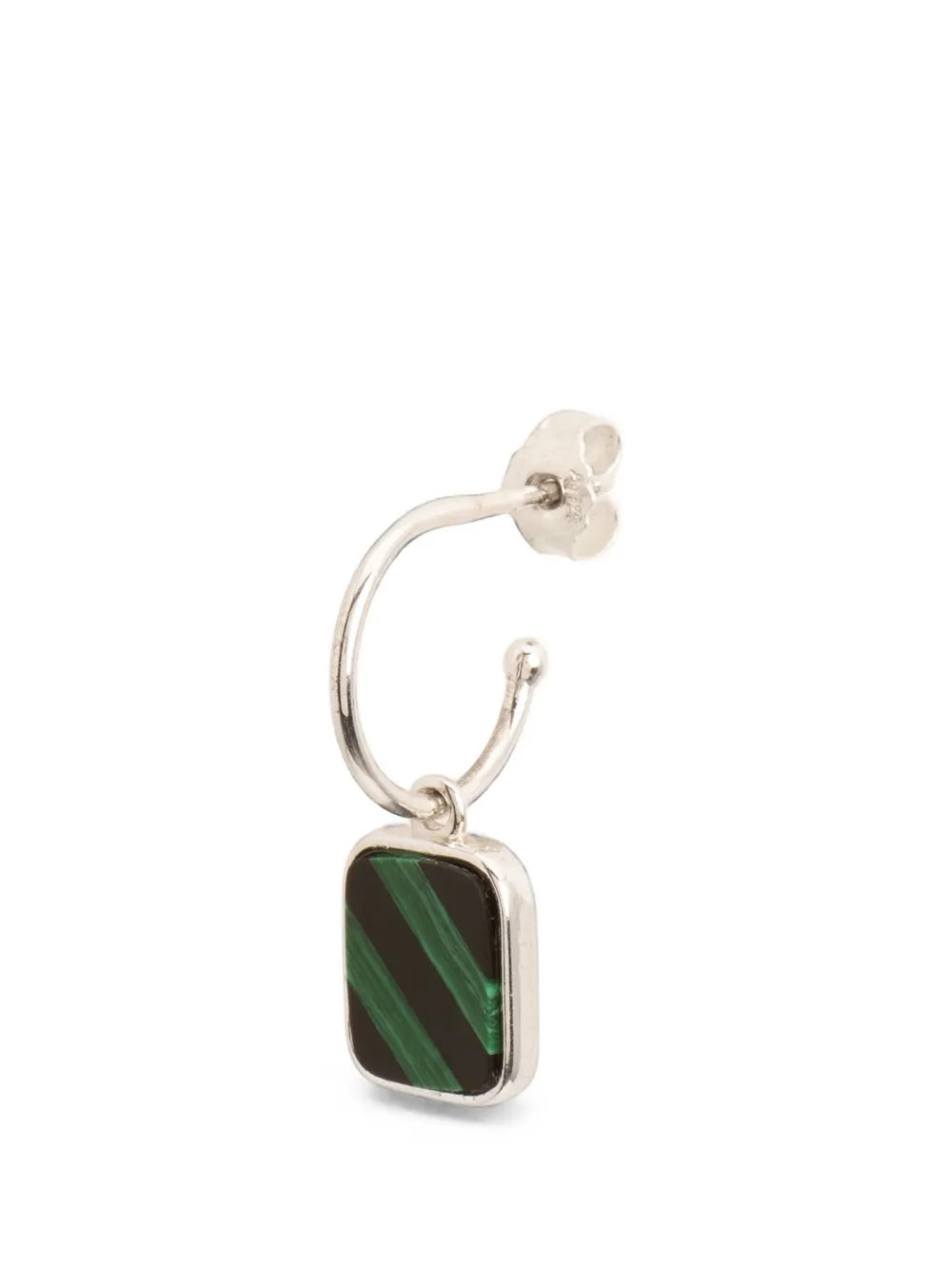 Wouters & Hendrix malachite onyx mosaic single earring - Argento
