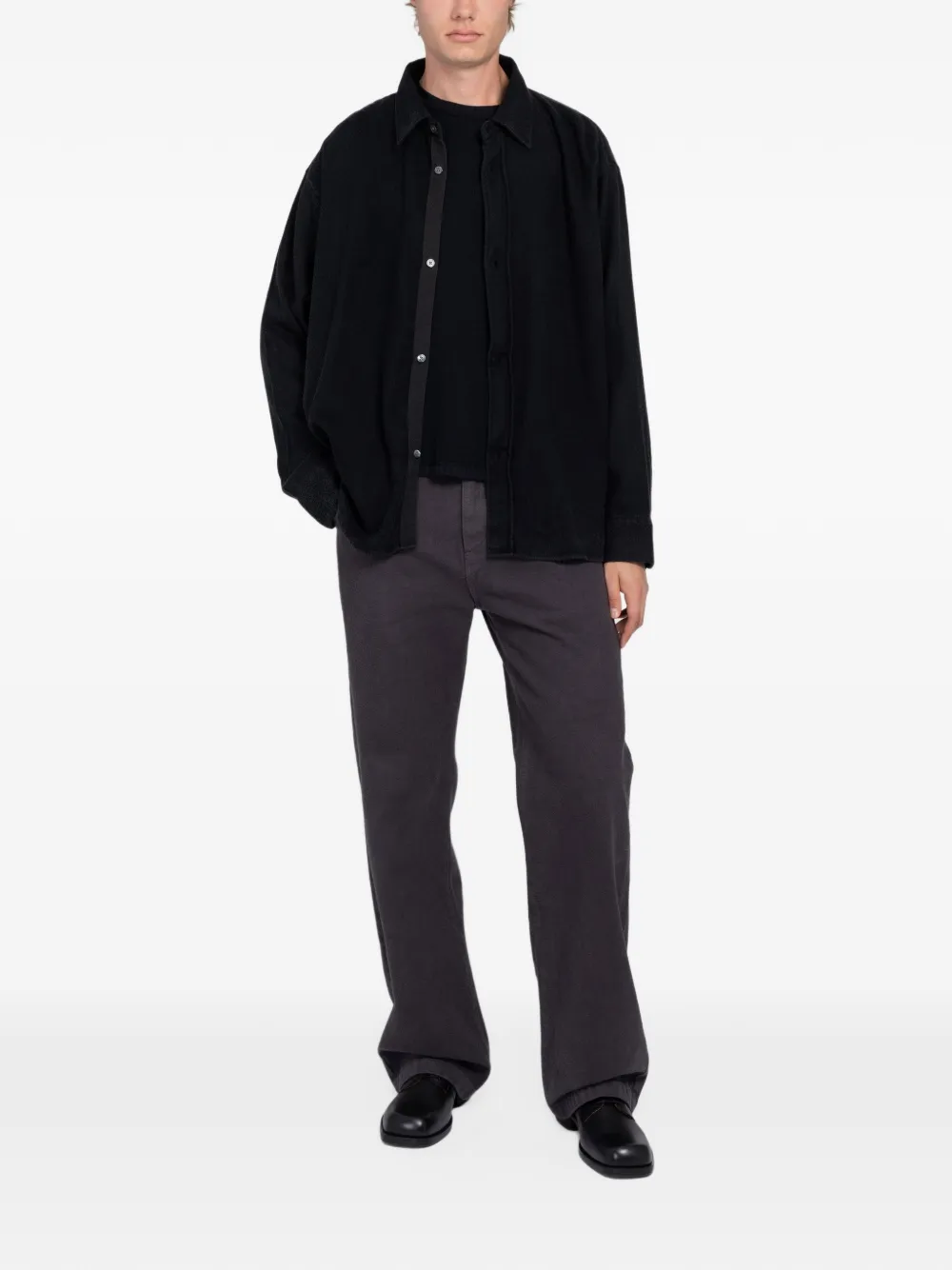 mfpen ajour-stripe elbow-patch sweater Zwart