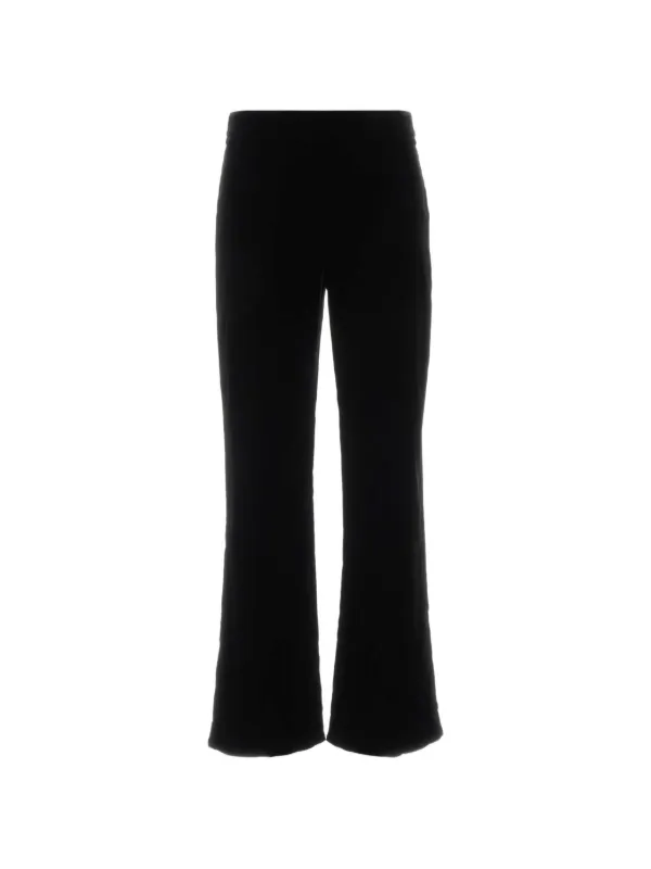 Giorgio Armani Stretch-velvet Trousers in Black