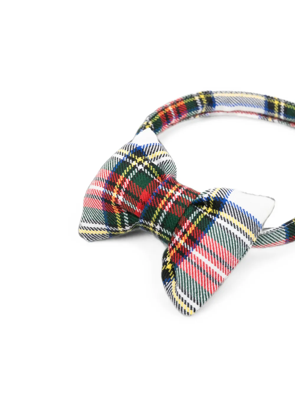 PAIO CRIPPA Haarband met tartan-print en strik Wit
