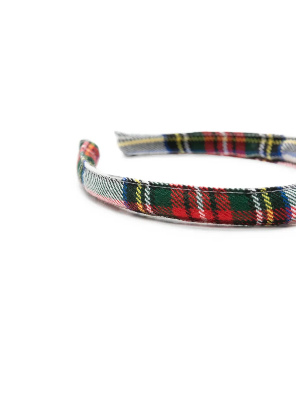 PAIO CRIPPA Haarband met tartan-print en strik Wit