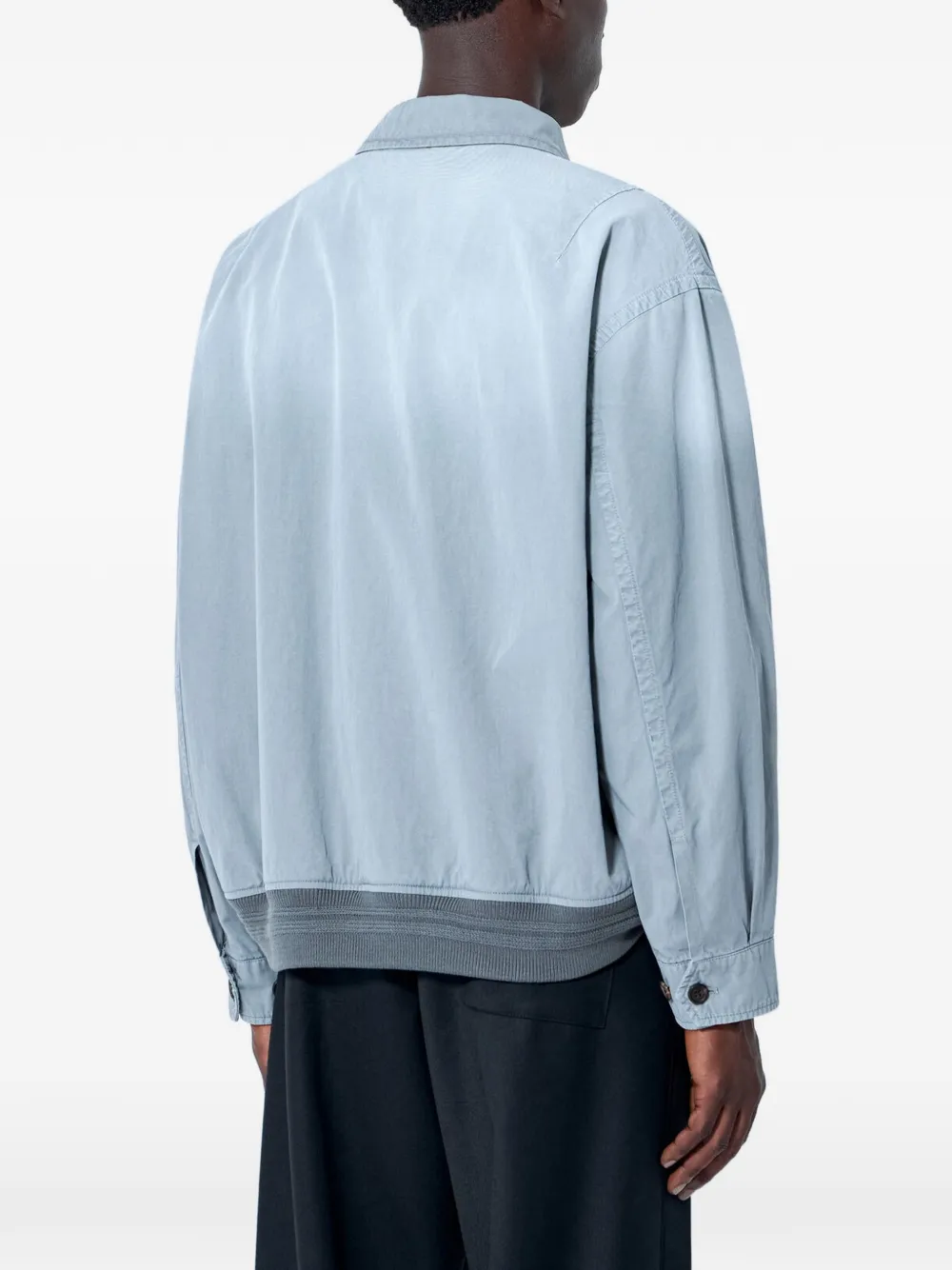 Miu Miu Old Twill Blouson Jacket in Blue, view 3