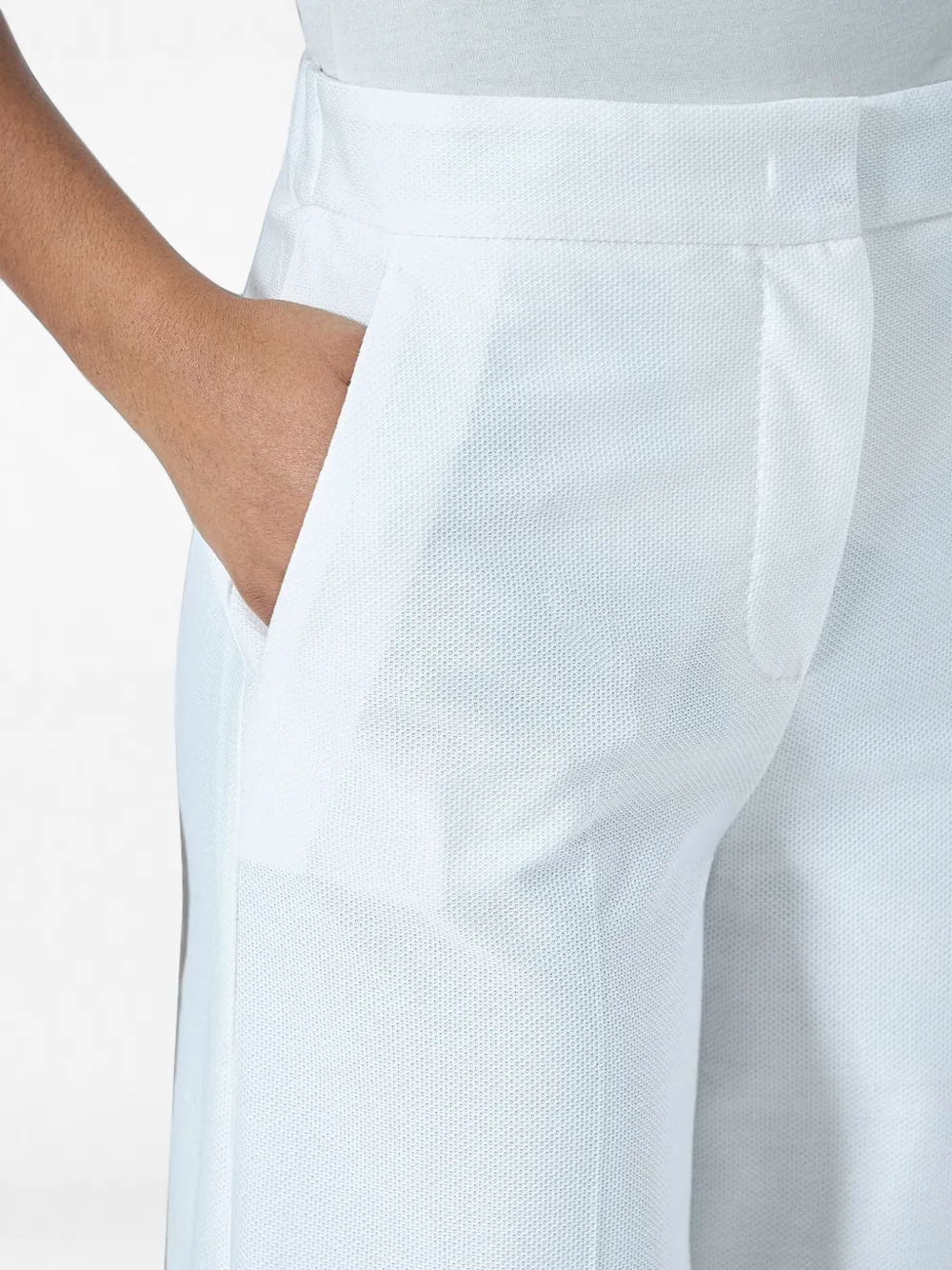 Max Mara Broek met wijde pijpen Wit