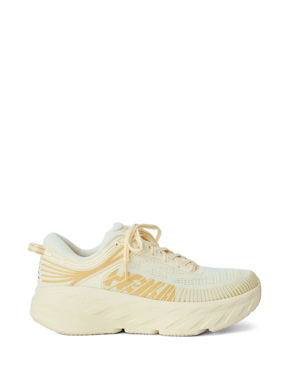 HOKA Bondi 7 textured mesh sneakers - Nude