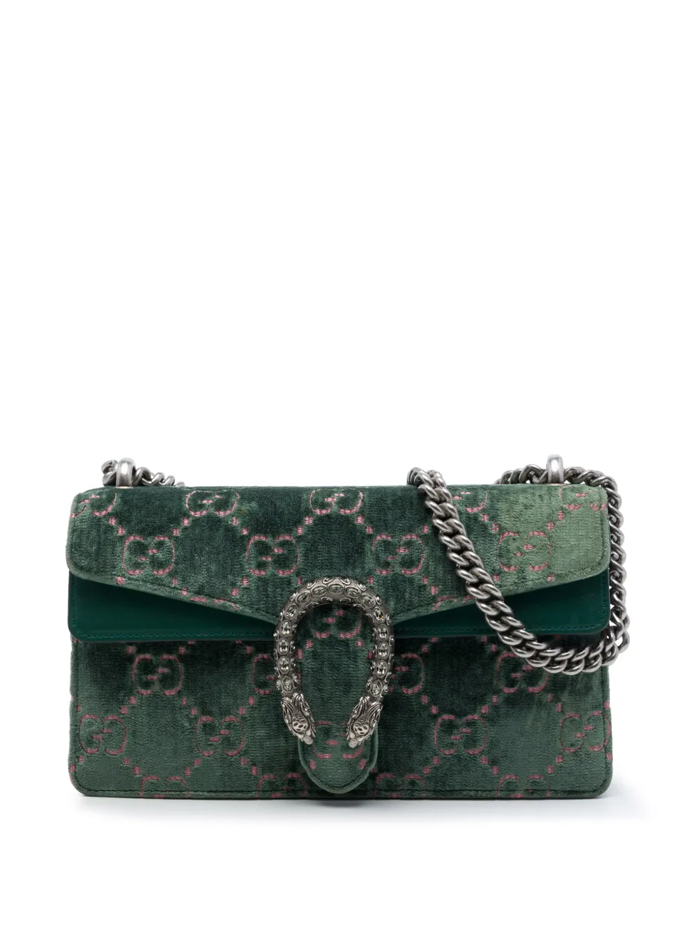 Gucci Pre-Owned 2016-2026 Medium GG Velvet Dionysus crossbody bag - Verde