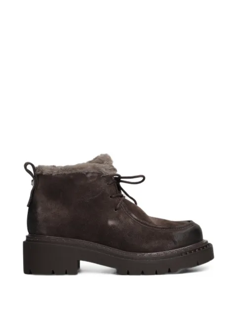 Ash Demi faux-fur trim lace-up ankle boots
