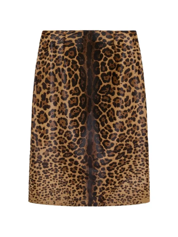16Arlington Carmen Leopard-print Midi Skirt in Brown
