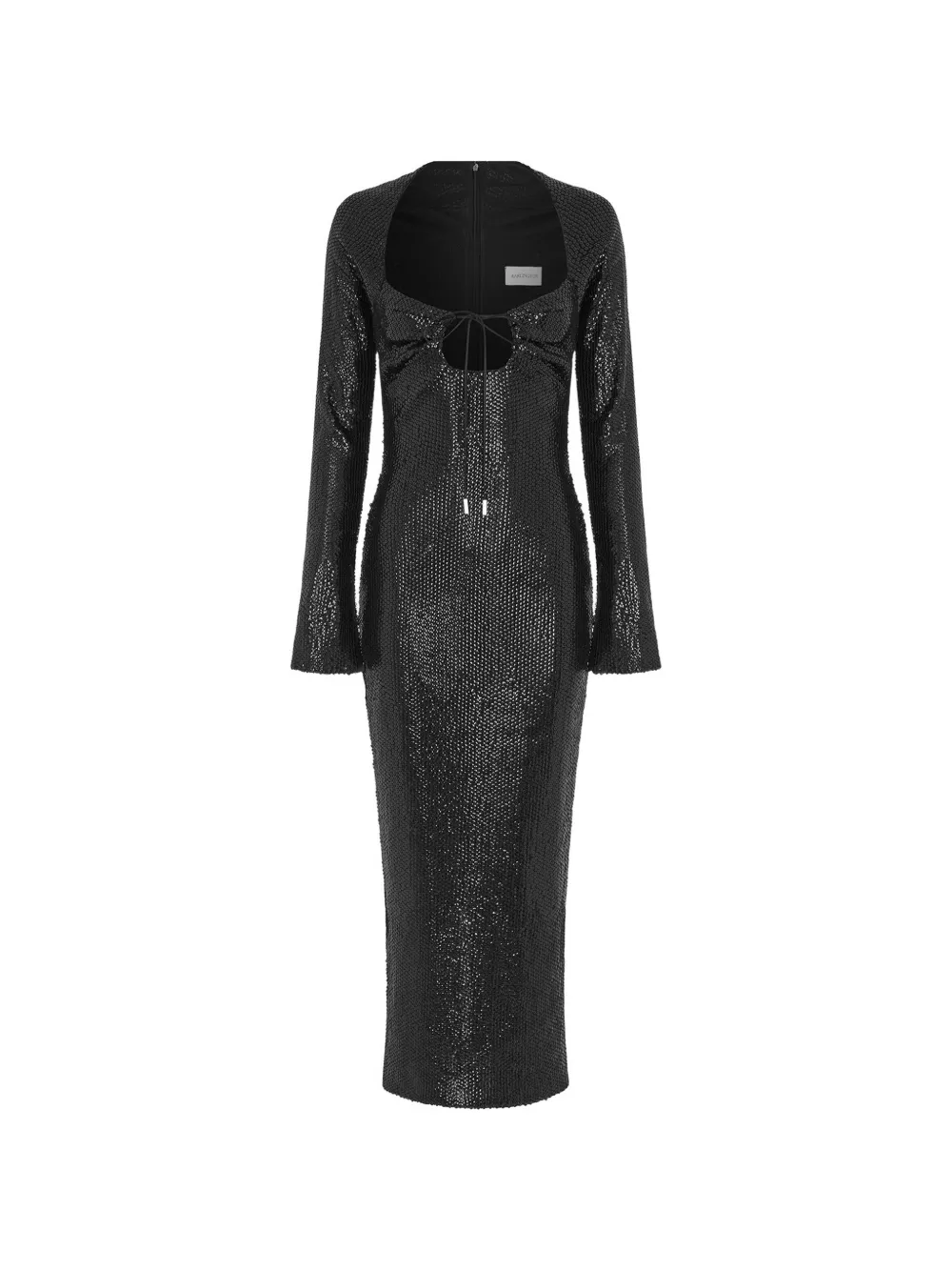 16Arlington robe mi-longue Amiata à sequins en forme de diamants - Noir