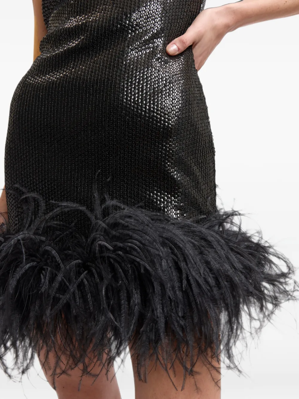 16Arlington Sior mini-jurk met diamantvormige pailletten Zwart