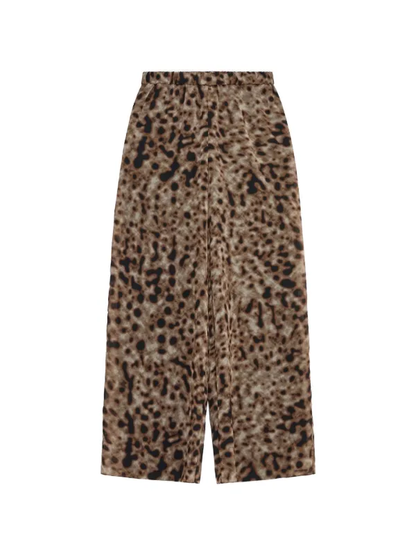 16Arlington Rocco Leopard-print Chiffon Trousers in Brown