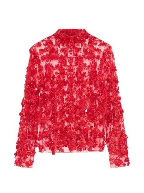 16Arlington Olarna embroidered sequin-embellished blouse