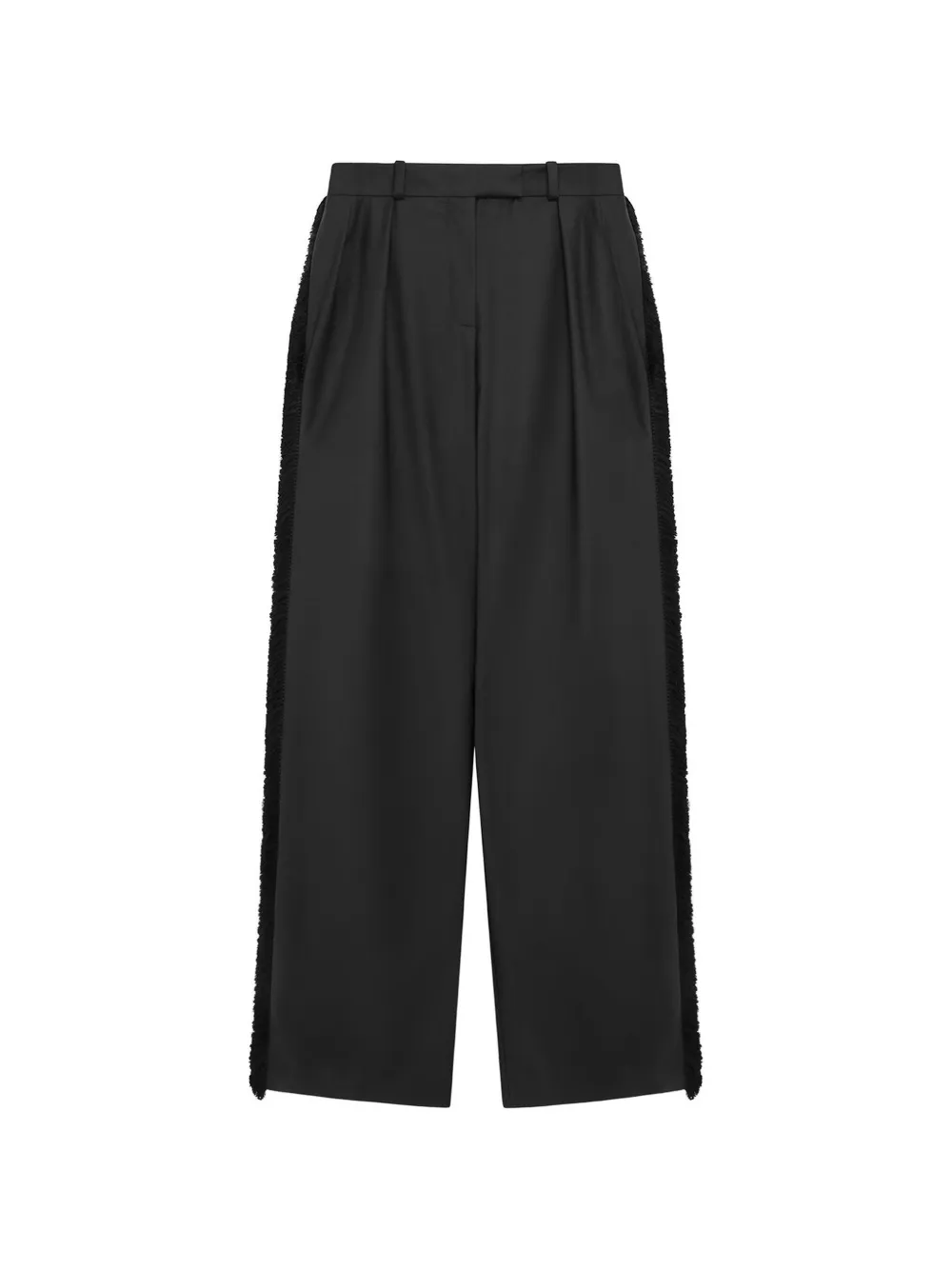 16Arlington Romano Fringe-trimmed Trousers in Black, view 2